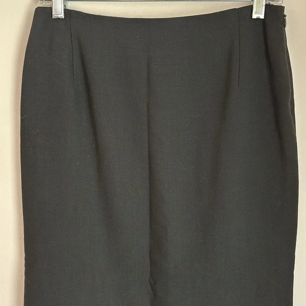 Ralph Lauren Purple Label 100% wool tulip pencil classic black Elegant Skirt 4!